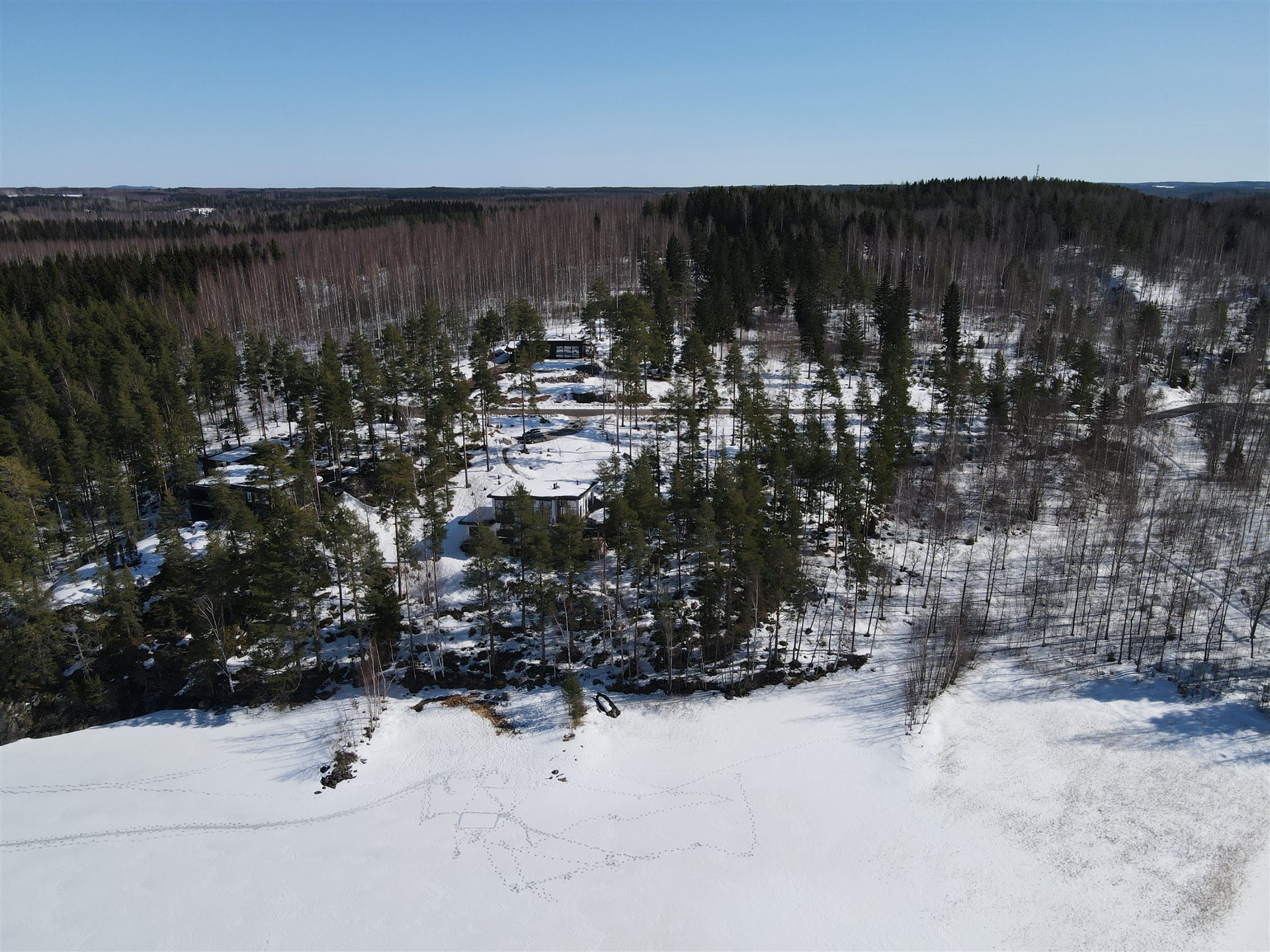 Talvinen ilmakuva alueesta